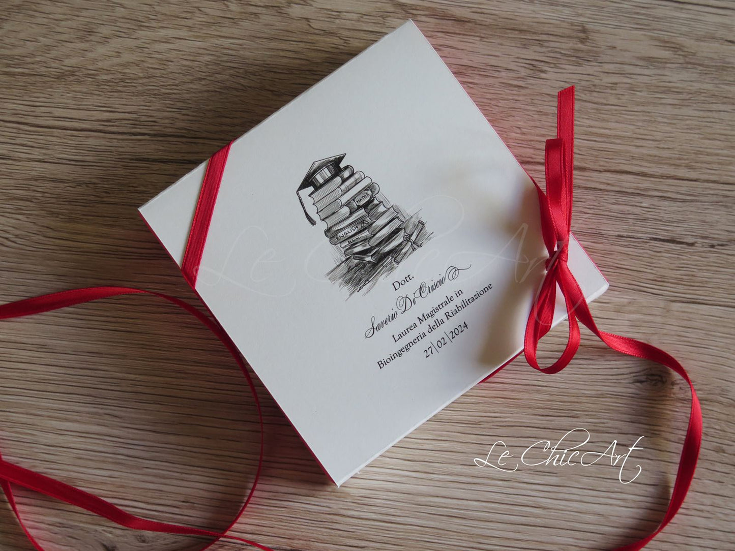 Set 10pz Scatola Confetti a Sfilo 4 Scomparti Bomboniera laurea Elegante