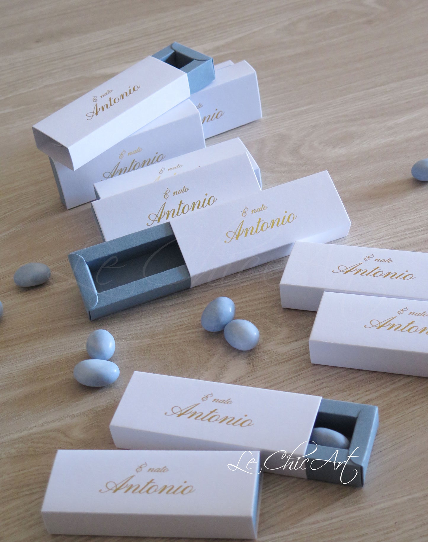 scatole bomboniera nascita carta da zucchero oro lucido lusso luxury