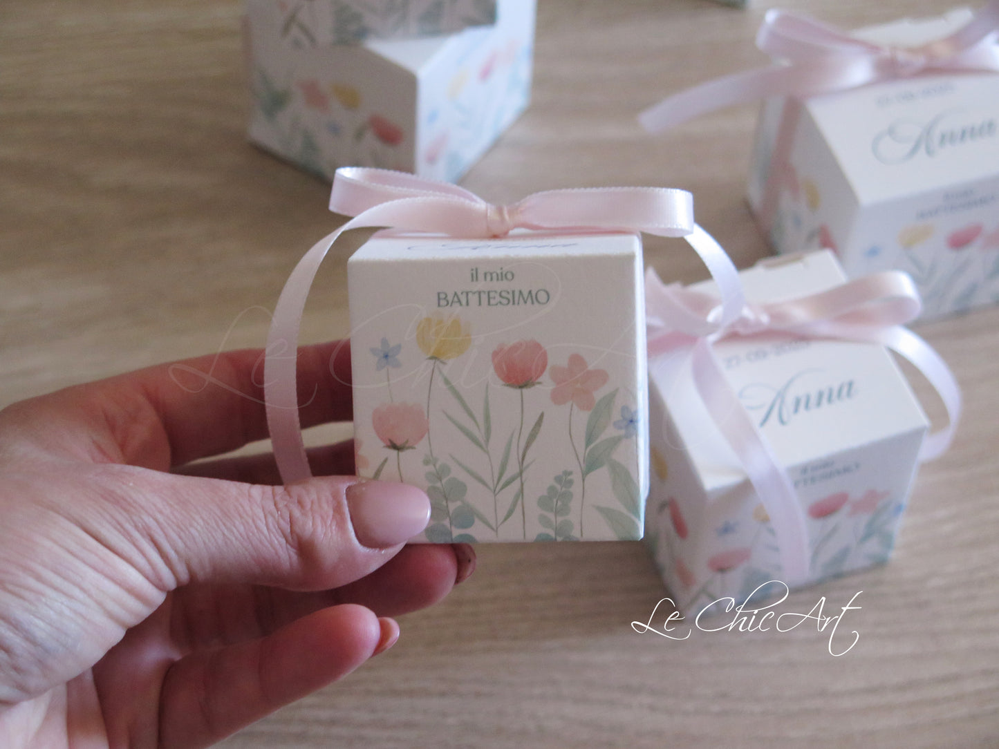 Set of 20 Olive Green Minimal Design Wedding Favor Boxes