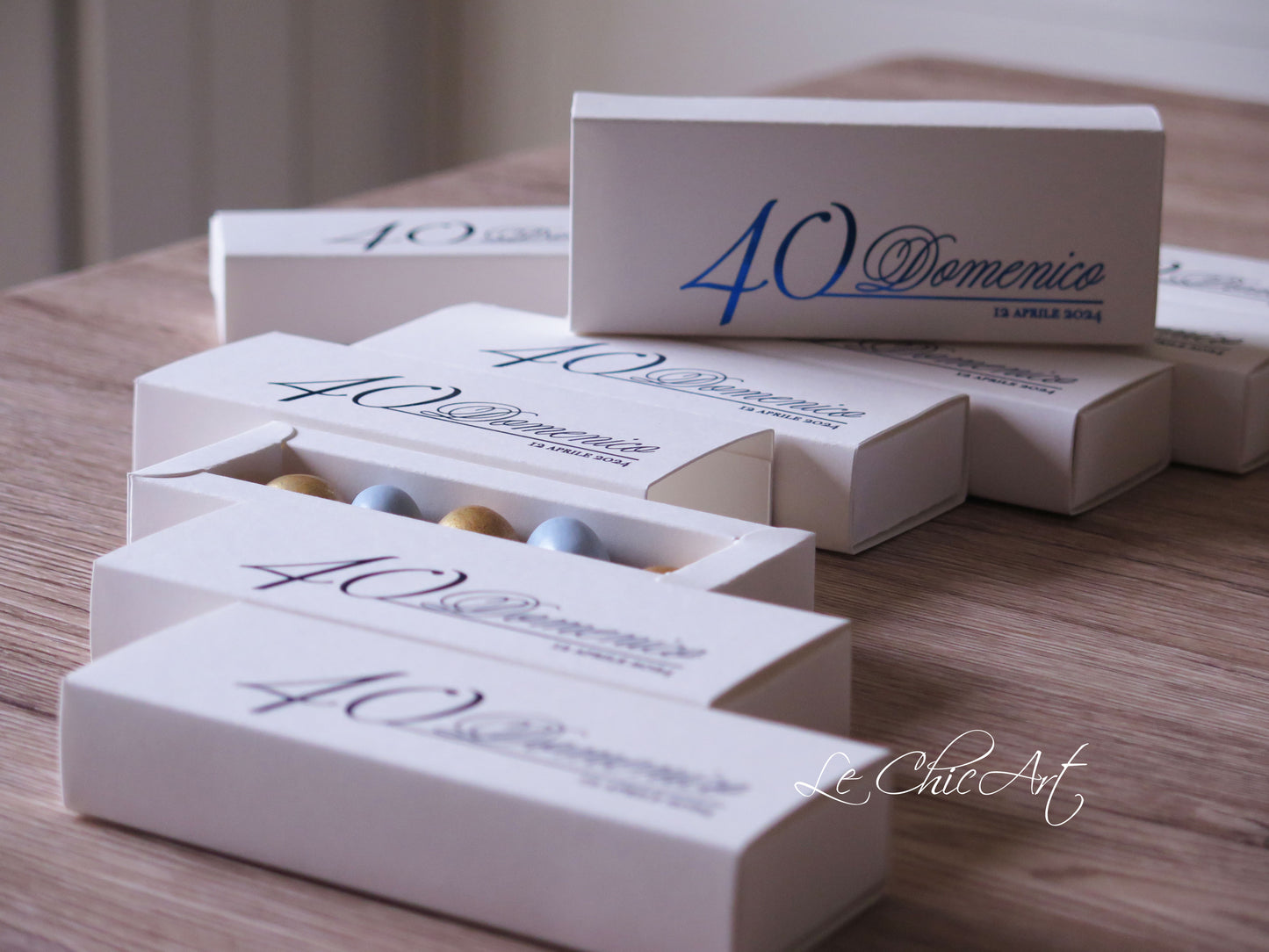 scatola 12x4x2cm sfilo stampa lucida blu