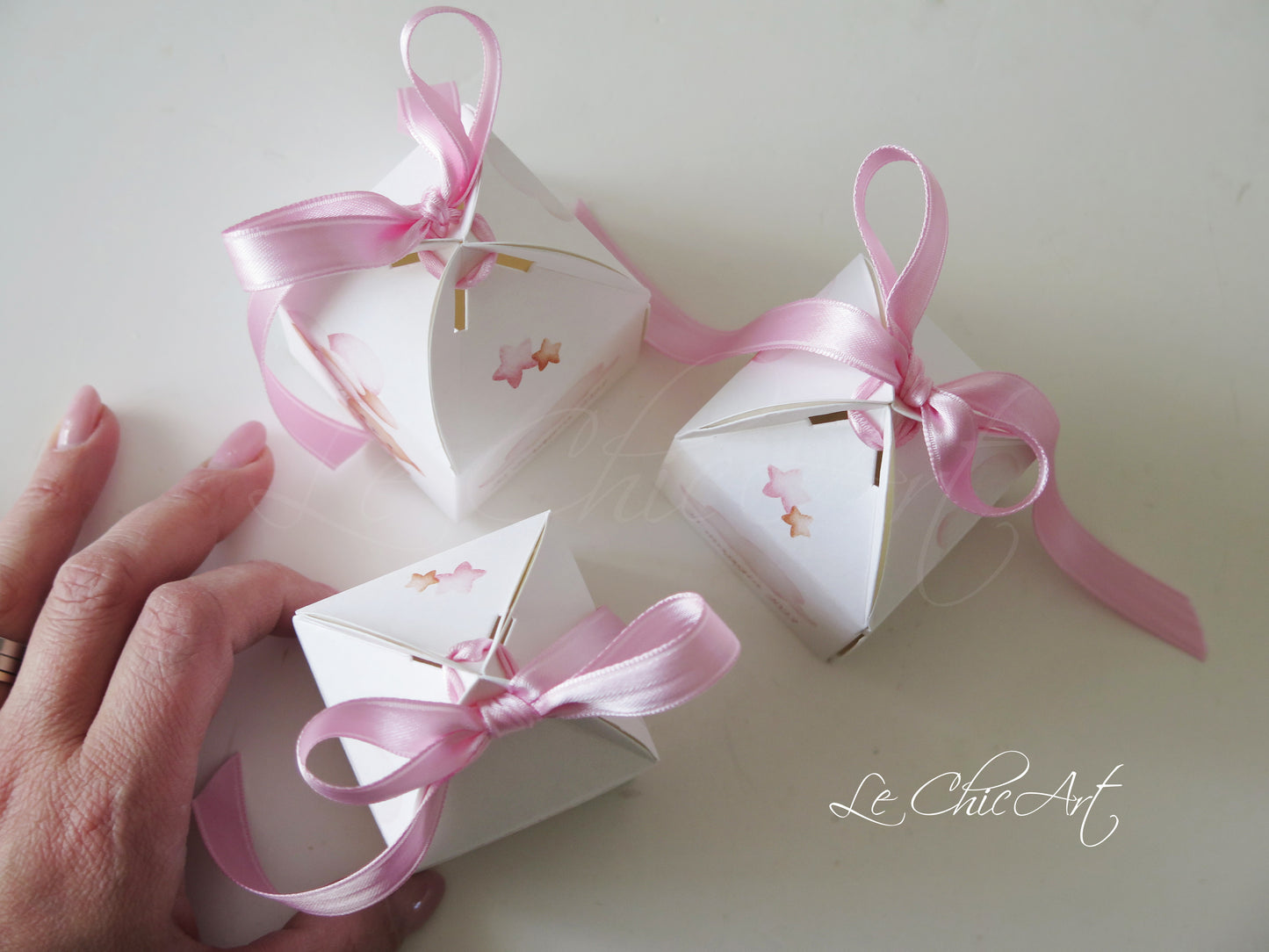 Scatola portaconfetti lanterna orsetto rosa con palloncini - bomboniera nascita o battesimo bimba