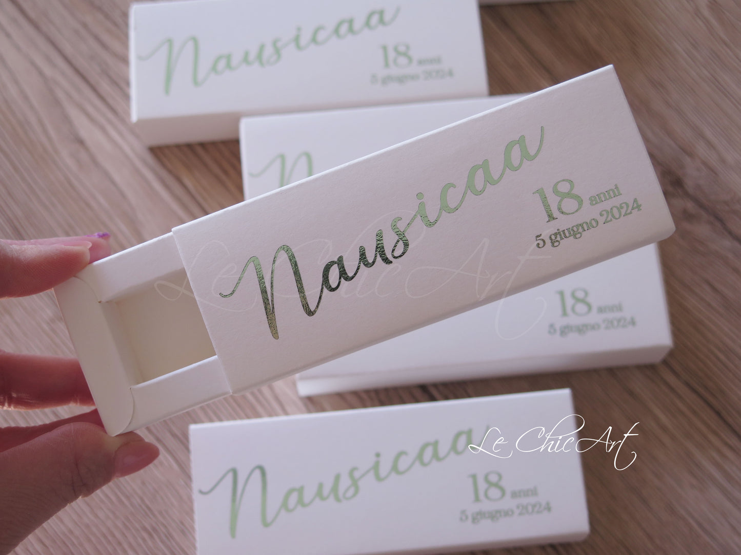 scatole portaconfetti set 20 px 12x4x2cm personalizzate