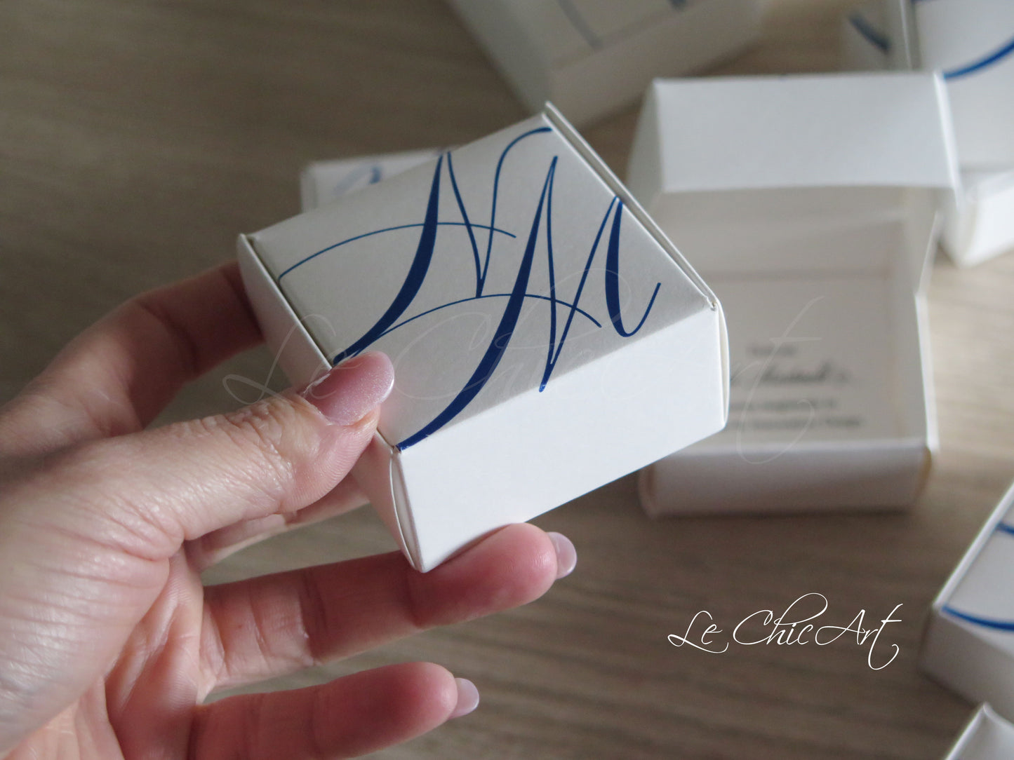 Set 20 Scatoline Bomboniera Laurea Minimal quadrate- Design rosso o blu navy