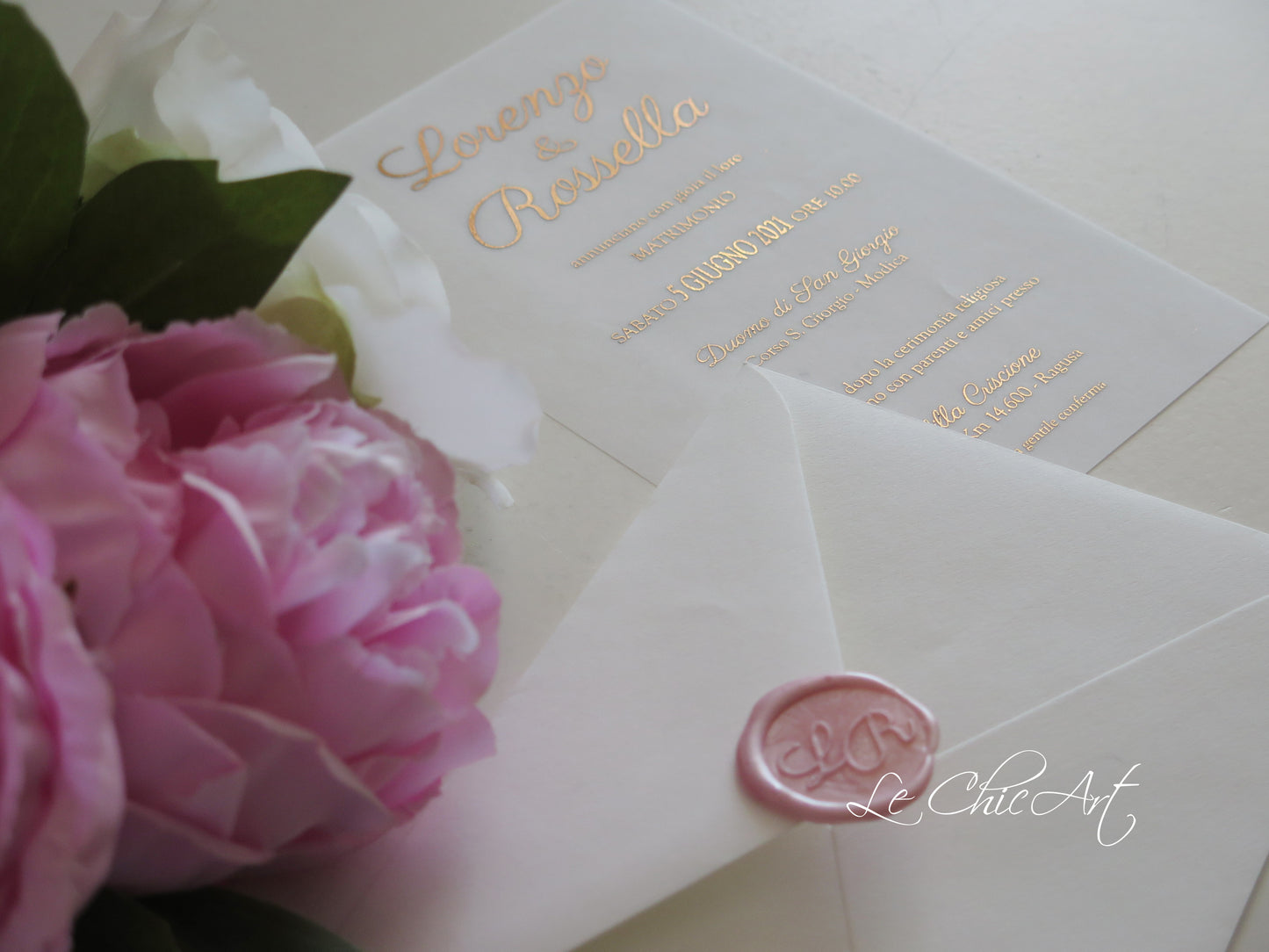 partecipazioni matrimonio ceralacca rosa cipria