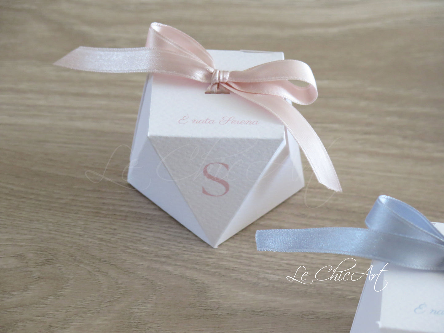 Scatoline diamante nascita battesimo colori pastello trendy rosa azzurro malva salvia avorio set 20 bomboniere luxury napoli