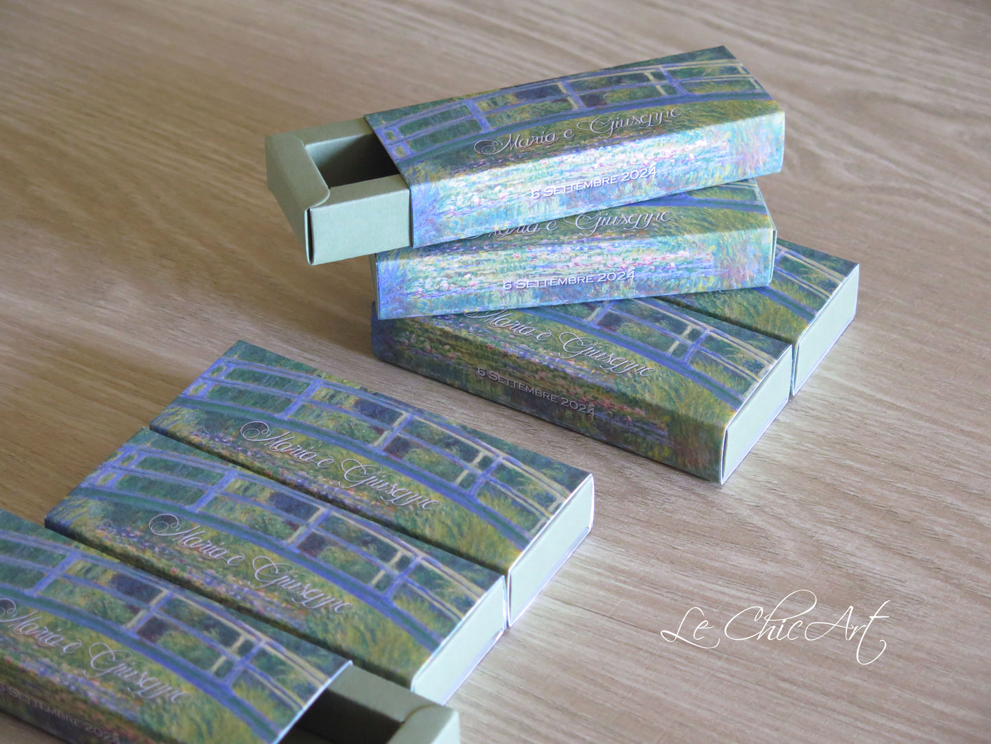 Set 20 Scatole Portaconfetti Mini Sfilo Ninfee di Monet - Arte e Pittura
