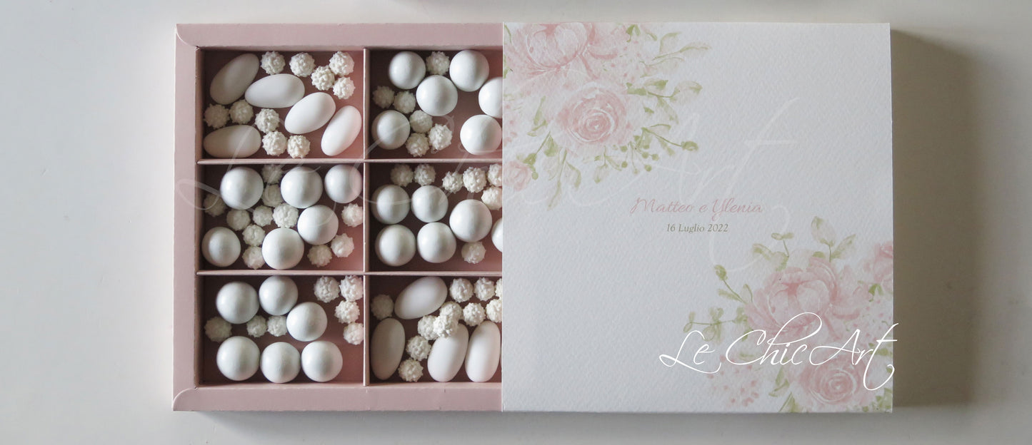 Set 10 scatole bomboniere matrimonio personalizzate