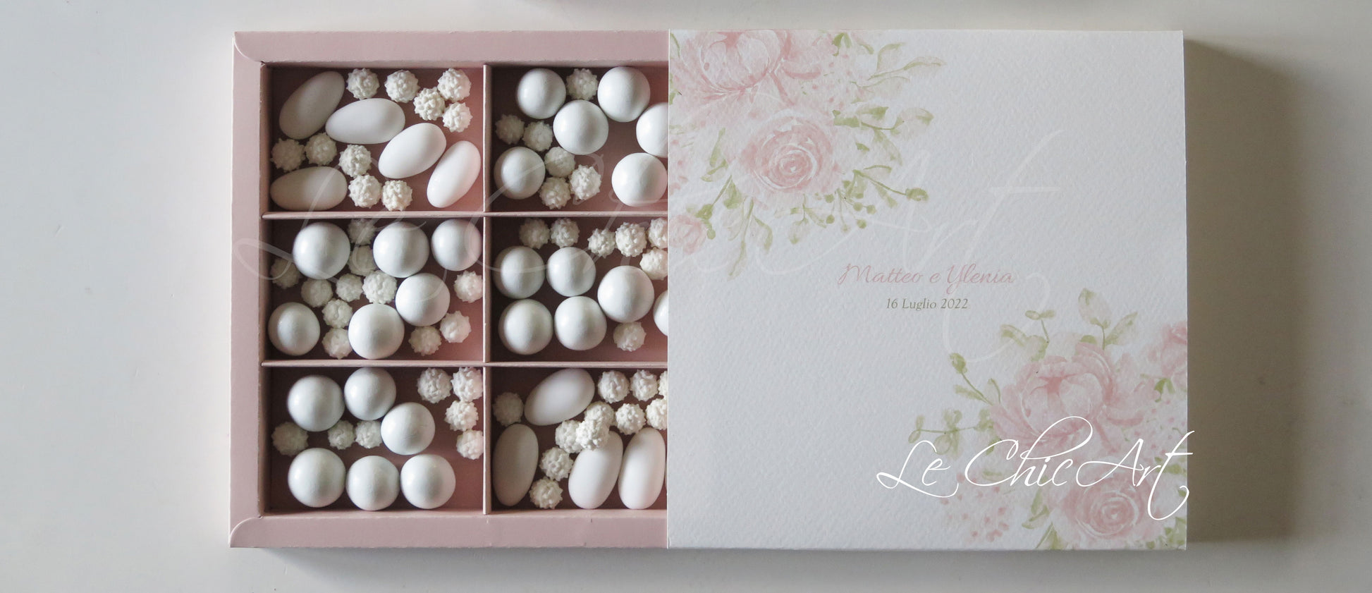 Set 10 scatole bomboniere matrimonio personalizzate