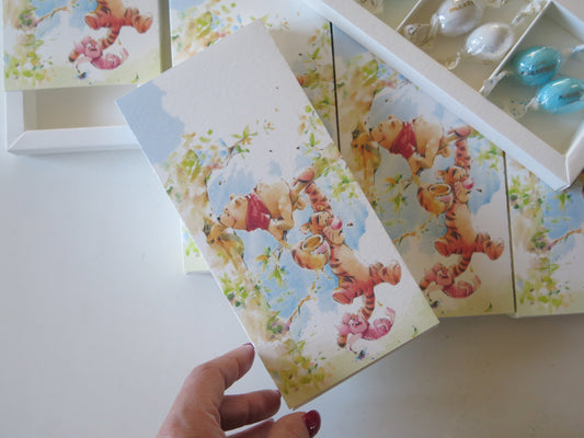 Set Scatola porta confetti 3 scomparti winnie the pooh
