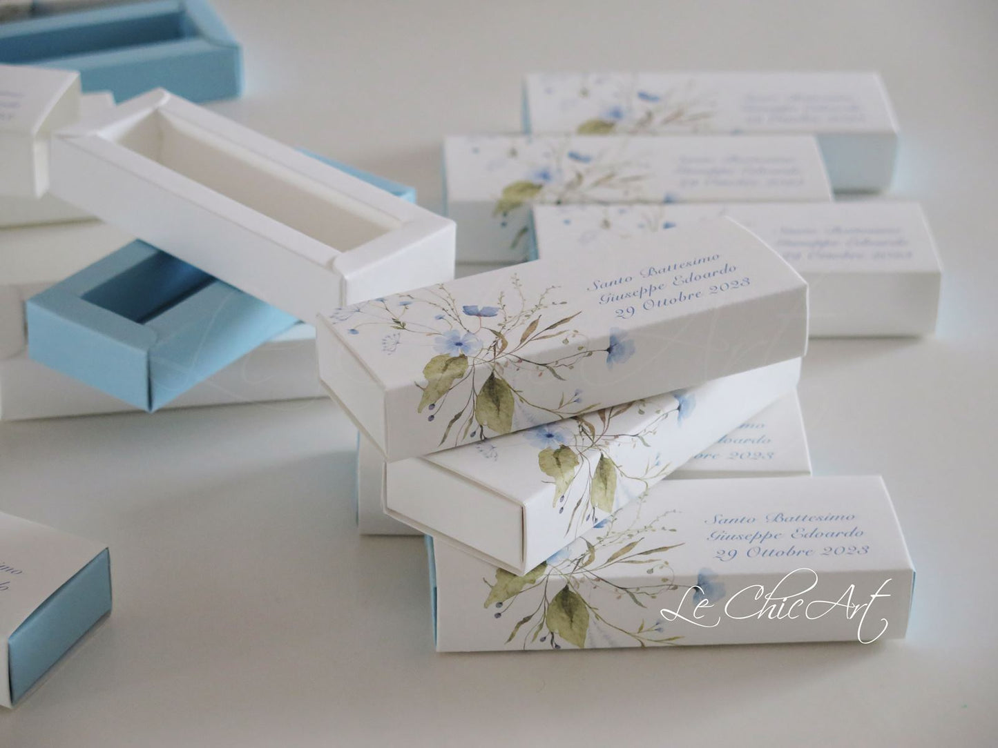 Set Scatole porta confetti a sfilo fiori campestri