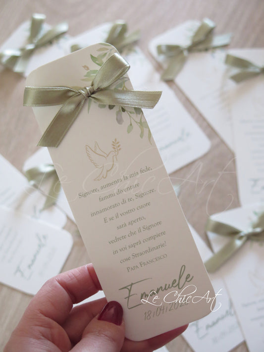 Set of 20 Communion Placeholder Bookmarks with Sacred Chalice and Personalized Phrase