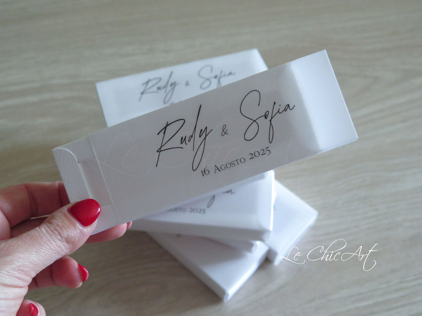 Set 20 Scatole porta confetti Sfilo-Bomboniera semi trasparente Total White