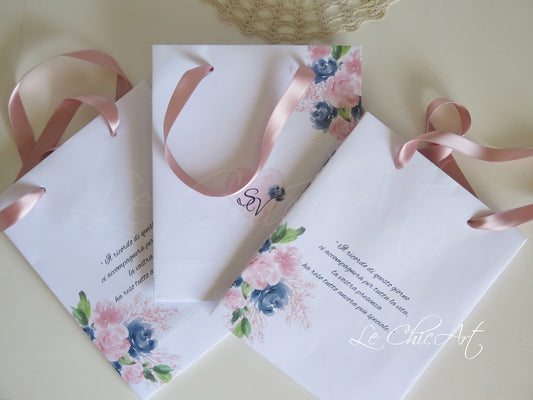 Bag con manici in doppio raso 22X18X7cm