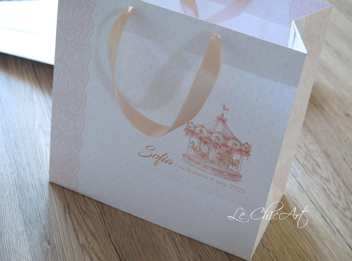 Bag con manici in doppio raso 23X23X7cm
