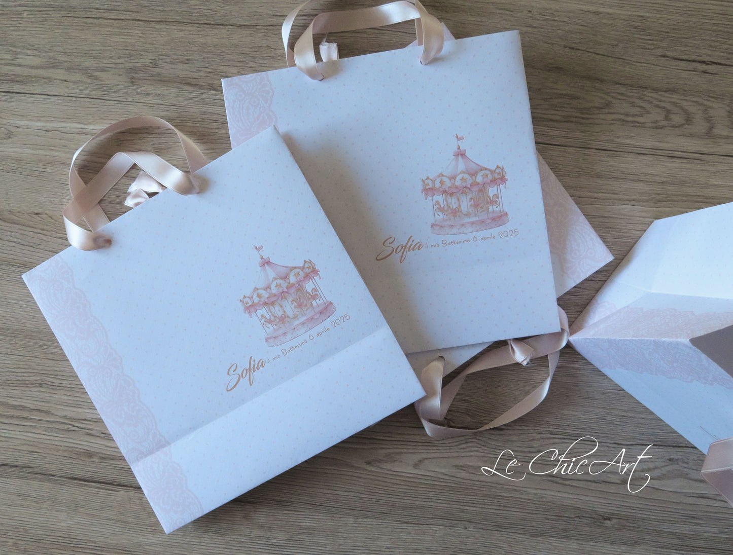 Bag con manici in doppio raso 23X23X7cm