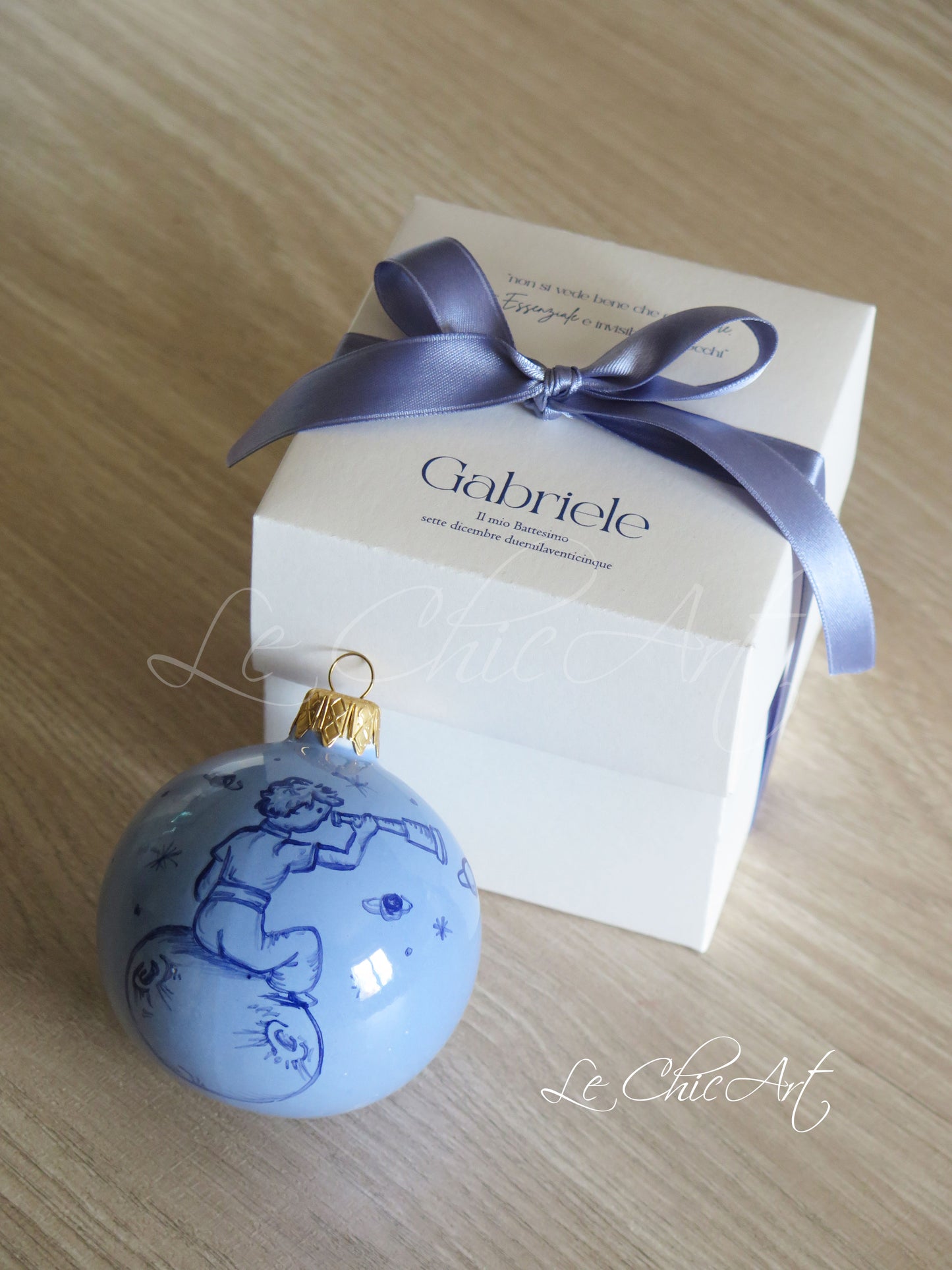 Set of 10 large 7x8cm balloon favors, hand-painted with a phrase and little flowers