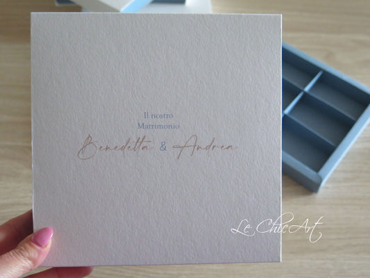 Set of 10 Wedding Promise Boxes for Tasting - Eucalyptus, Roses, and Floral Frame