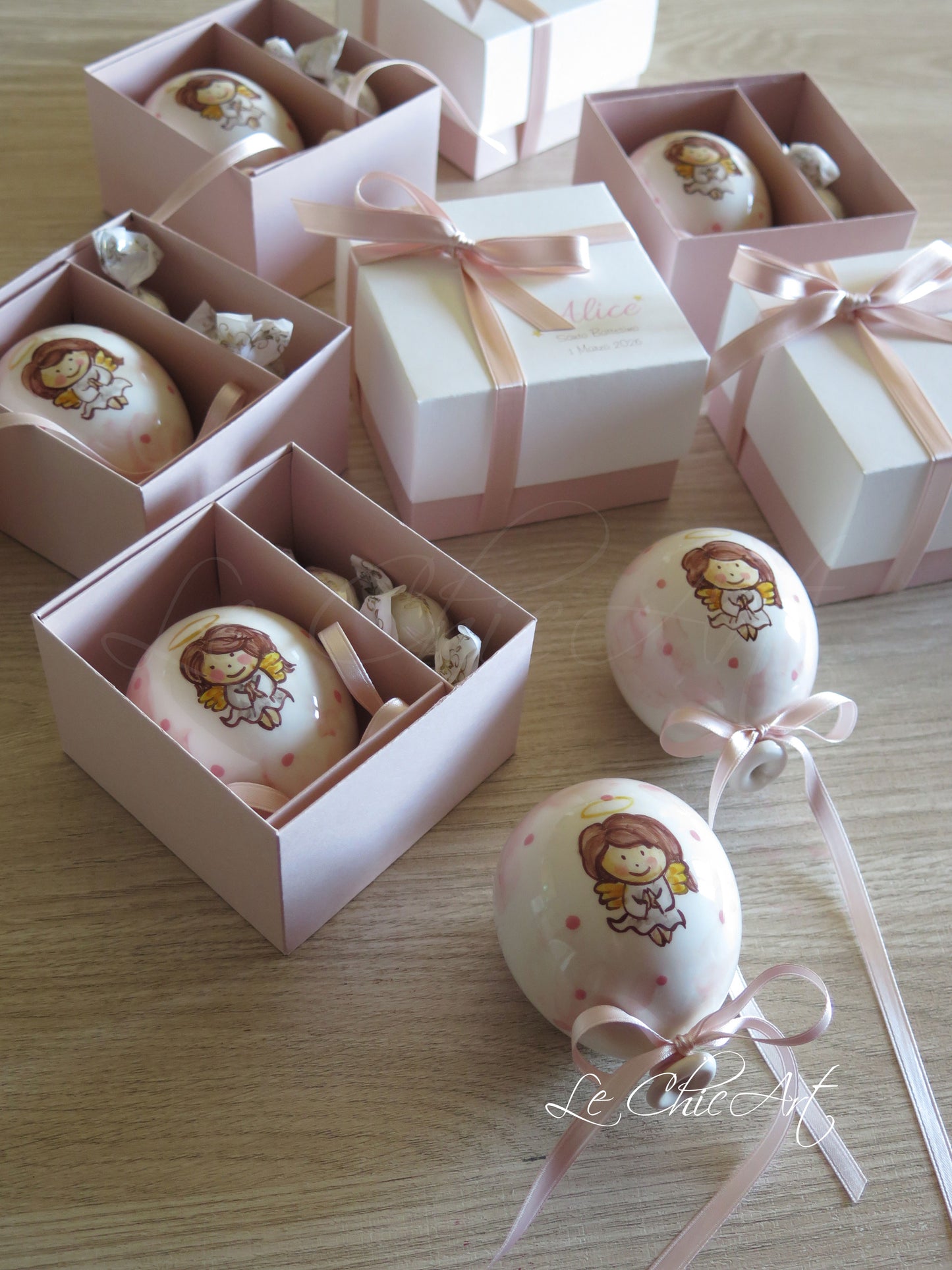 Set of 10 Large 7x8cm Ceramic Balloon Party Favors Hand Painted Teddy Bear, Lioness, Little Prince