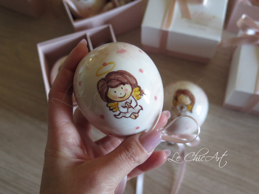 Set of 10 Large 7x8cm Ceramic Balloon Party Favors Hand Painted Teddy Bear, Lioness, Little Prince