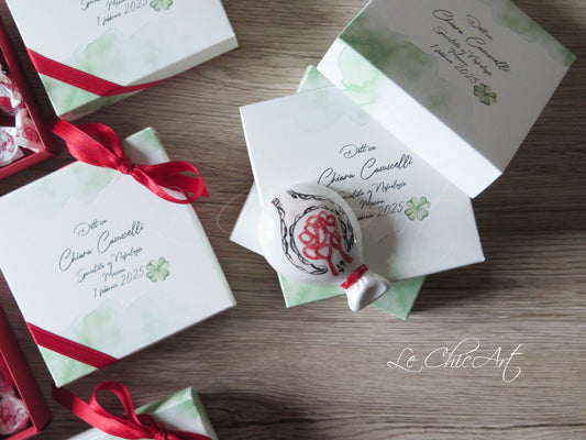 Bomboniera laurea nefrologia palloncino rosso con calamita dipinto a mano - magnete personalizzato 7x2cm