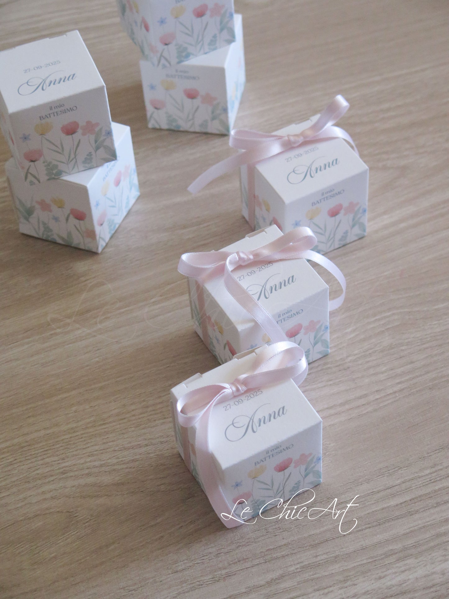 Set of 20 Olive Green Minimal Design Wedding Favor Boxes