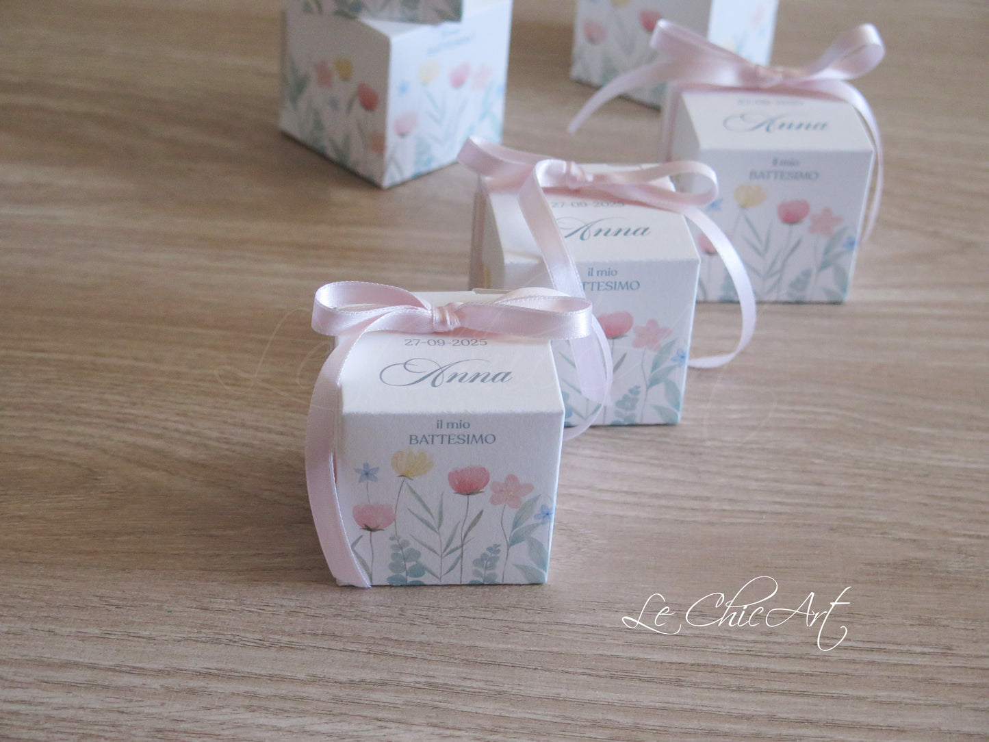 Set of 20 Olive Green Minimal Design Wedding Favor Boxes