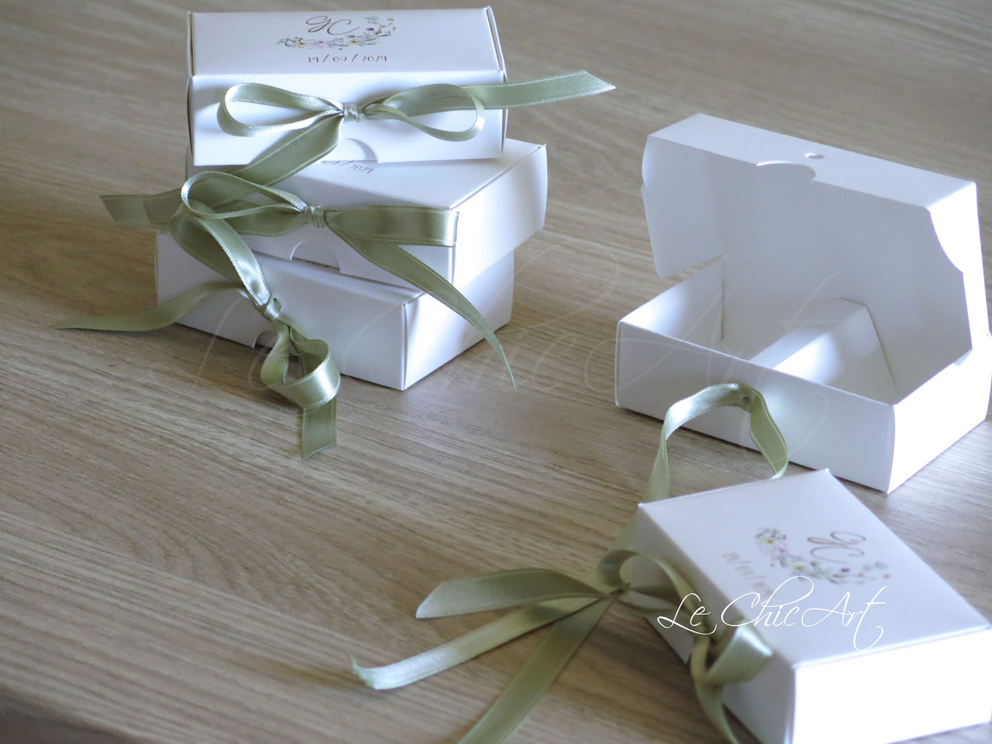 Bomboniere Matrimonio Botaniche - Scatoline Degustazione Premium Fiori di Campo Verde Salvia - Packaging Luxury 2 Scomparti per Matrimonio da Sogno