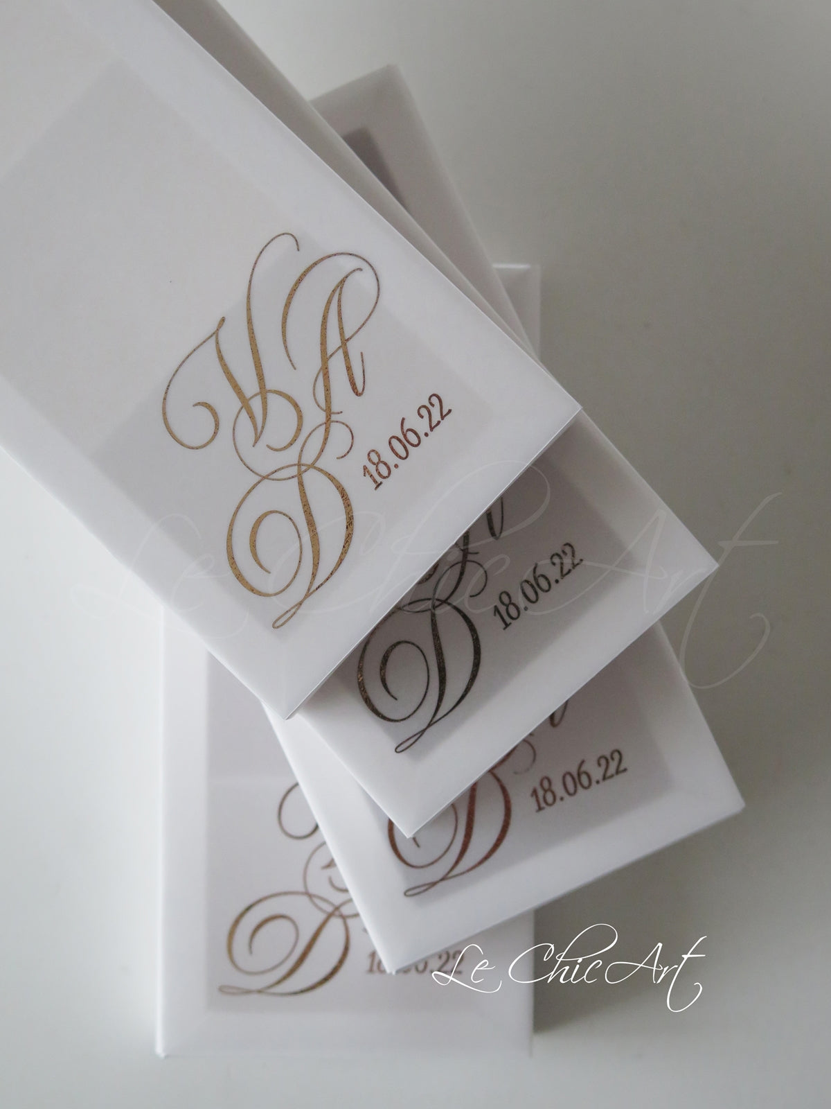 Confezione scatole degustazione oro e bianco eleganti per bomboniere matrimonio
