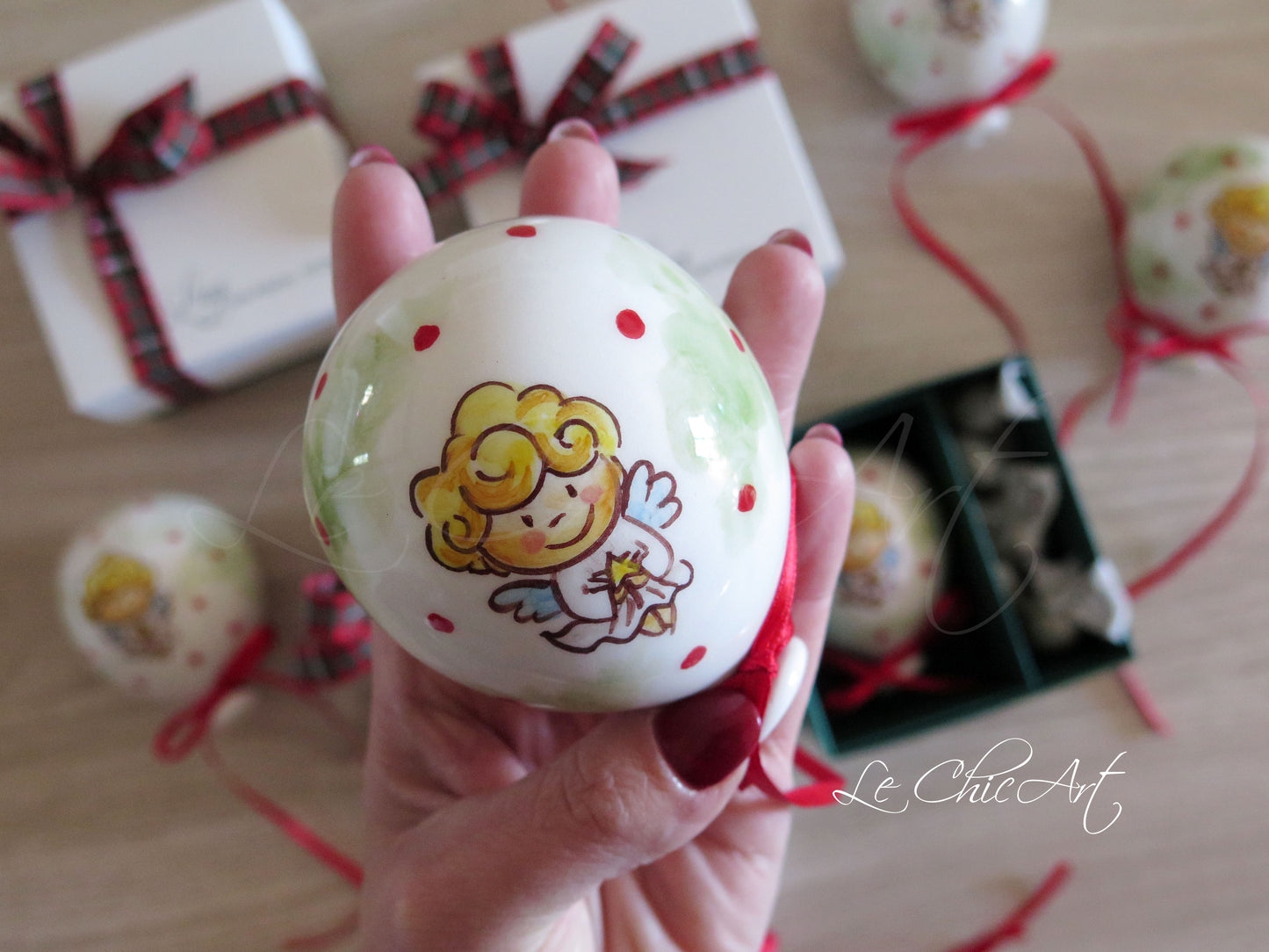 Set of 10 Large 7x8cm Ceramic Balloon Party Favors Hand Painted Teddy Bear, Lioness, Little Prince