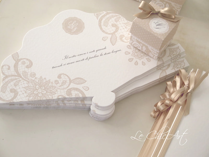 Set Ventaglio sagomato Personalizzato per Matrimonio