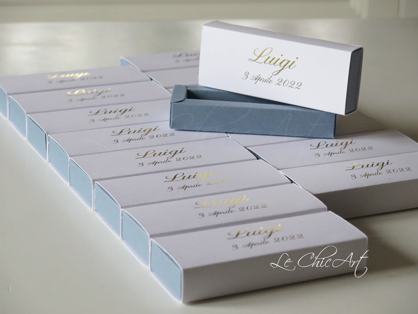 Set 20 scatole porta confetti battesimo carta da zucchero oro lucido lusso