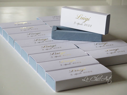 Set 20 scatole porta confetti battesimo carta da zucchero oro lucido lusso