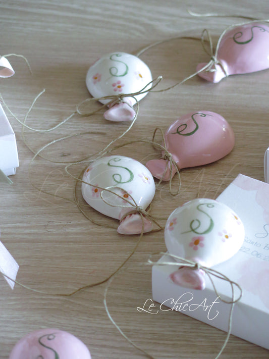 Set bomboniere palloncino calamita 7x2cm scatola 9x9x3cm personalizzata
