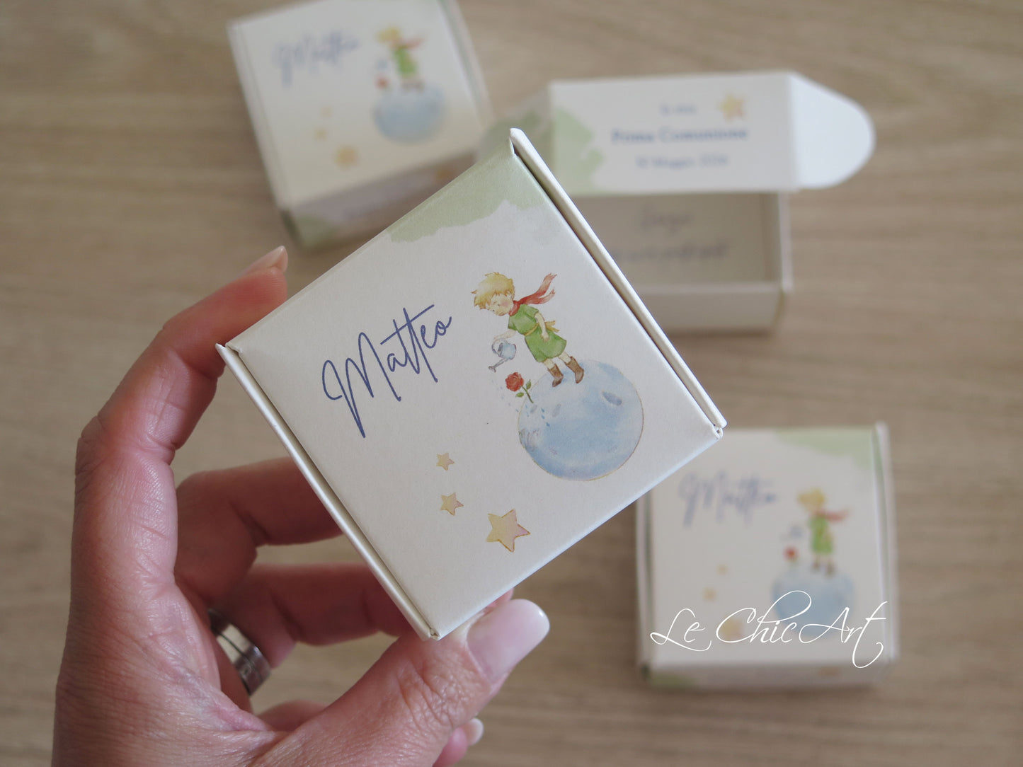 Set 20 Scatole porta confetti 6x6x3cm Prima Comunione Il Piccolo Principe