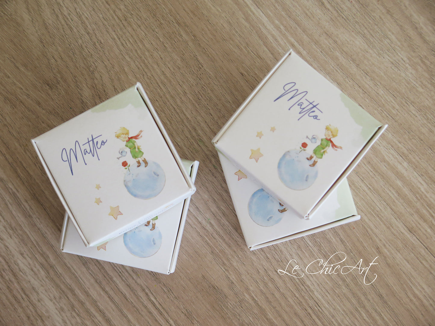 Set 20 Scatole porta confetti 6x6x3cm Prima Comunione Il Piccolo Principe