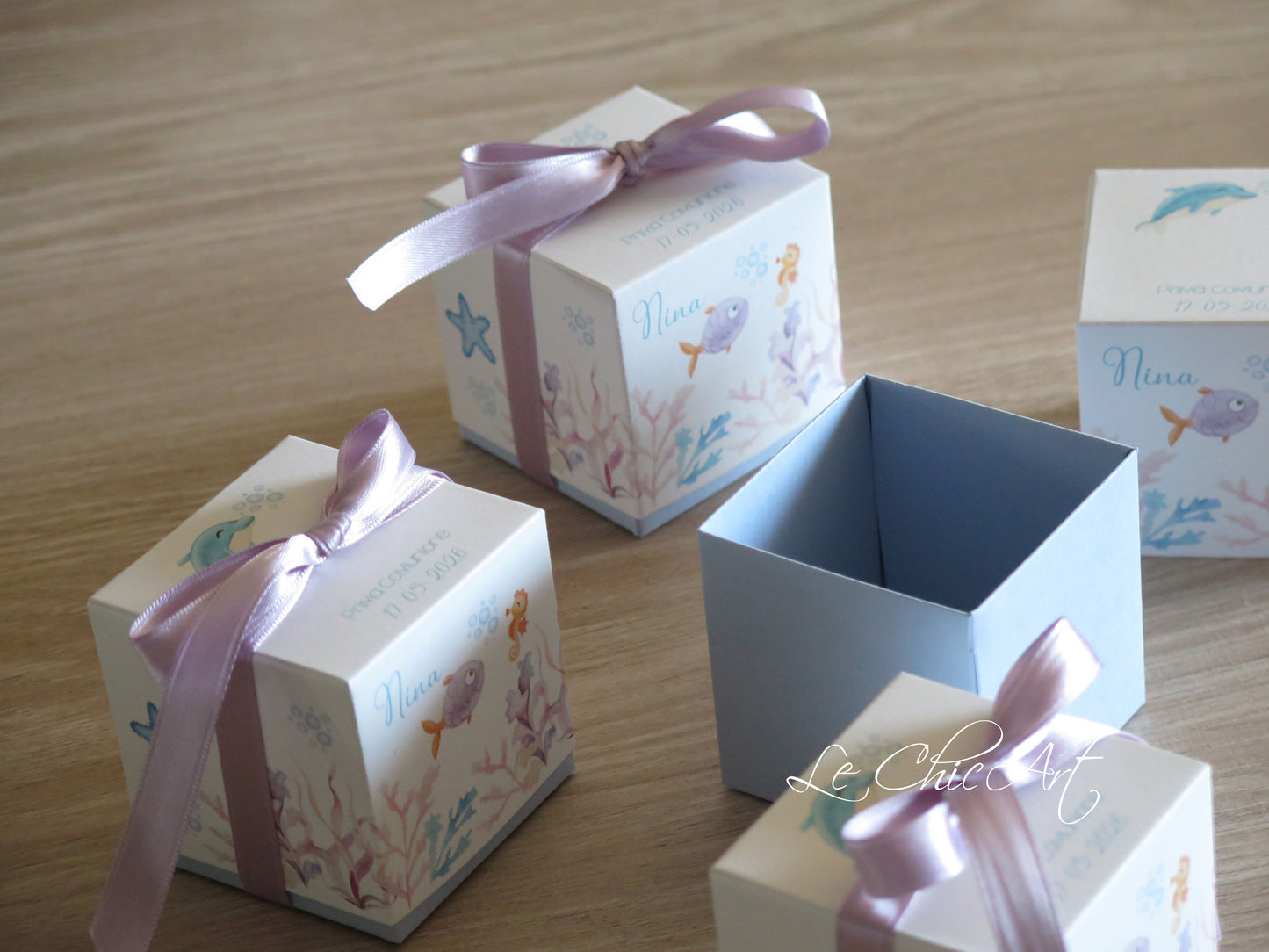 Set of 20 Sea-Themed Confetti Boxes - Sea Animals