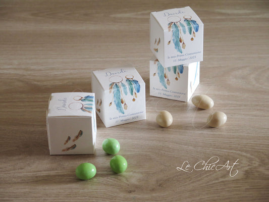 Scatole cubetto acchiappasogni prima comunione 5x5x5cm montate