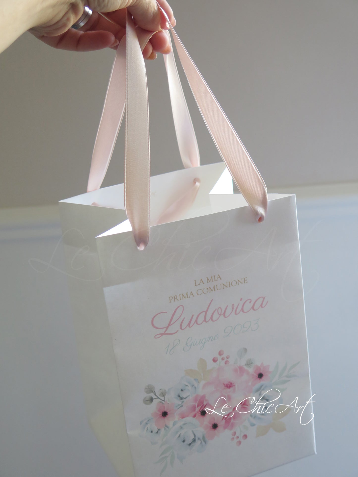 Bag con manici in doppio raso 18X13X12cm