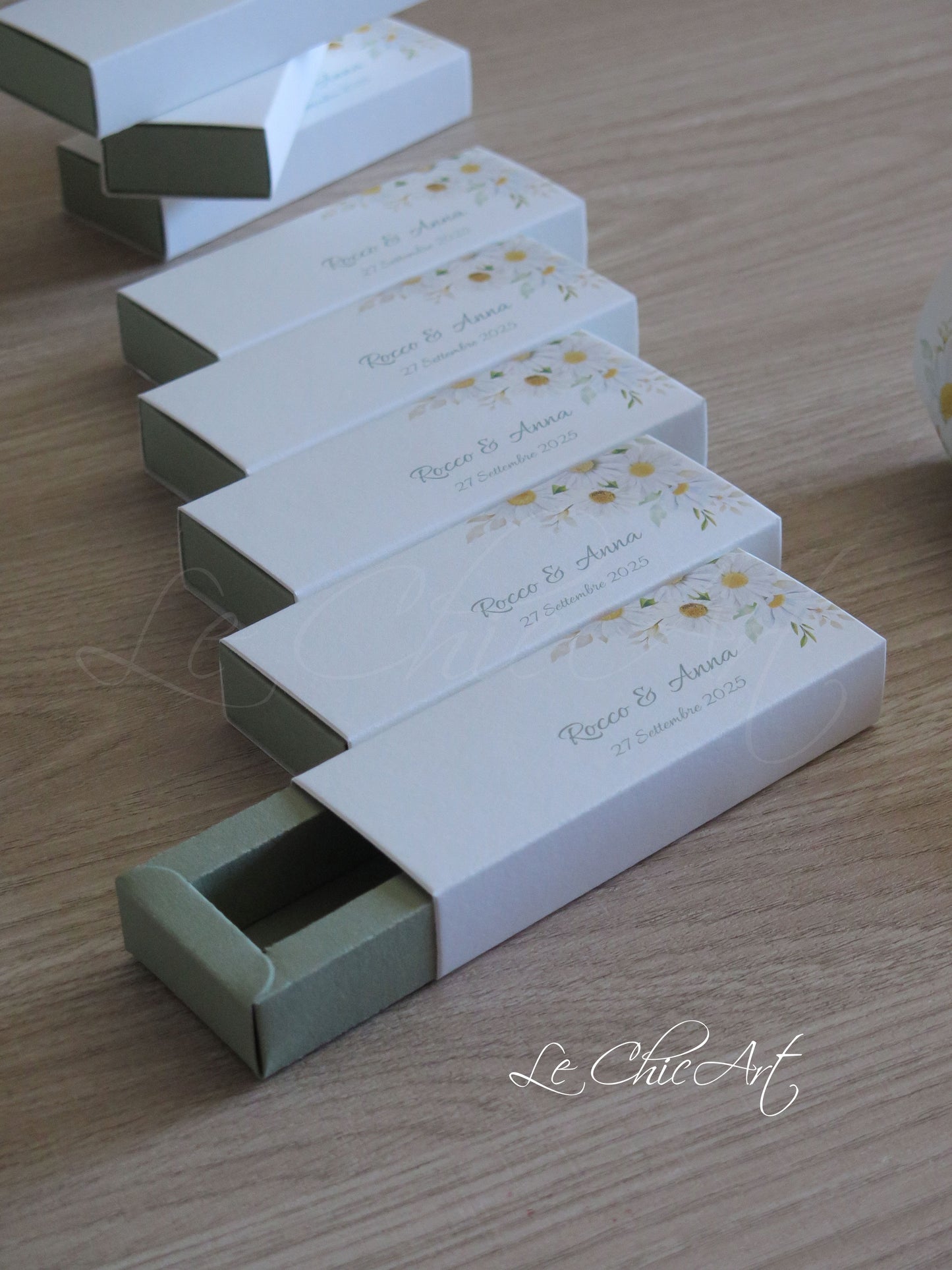 Set of 20 Mini Confetti Boxes with Calla Lily, Watercolor Dandelion Flowers