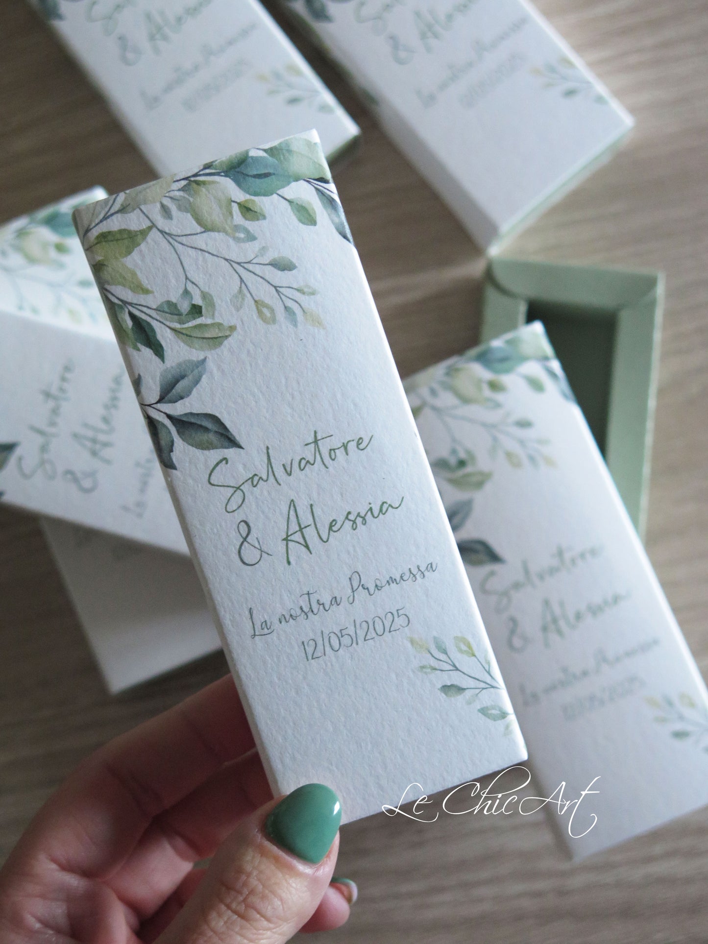 Set 20pz Scatole porta confetti sfilo promessa matrimonio fiori campestri, ortensie, eucalipto