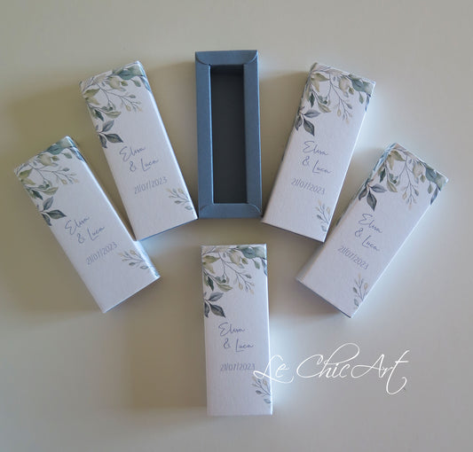 Set 20 scatole porta confetti eucalipto mini sfilo carta da zucchero azzurro polvere
