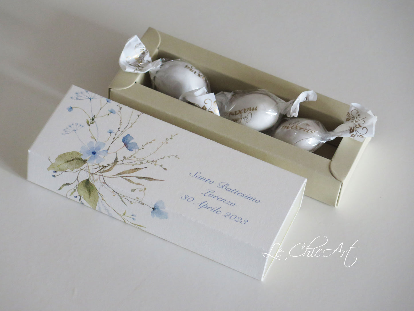 Set Scatole porta confetti a sfilo fiori campestri