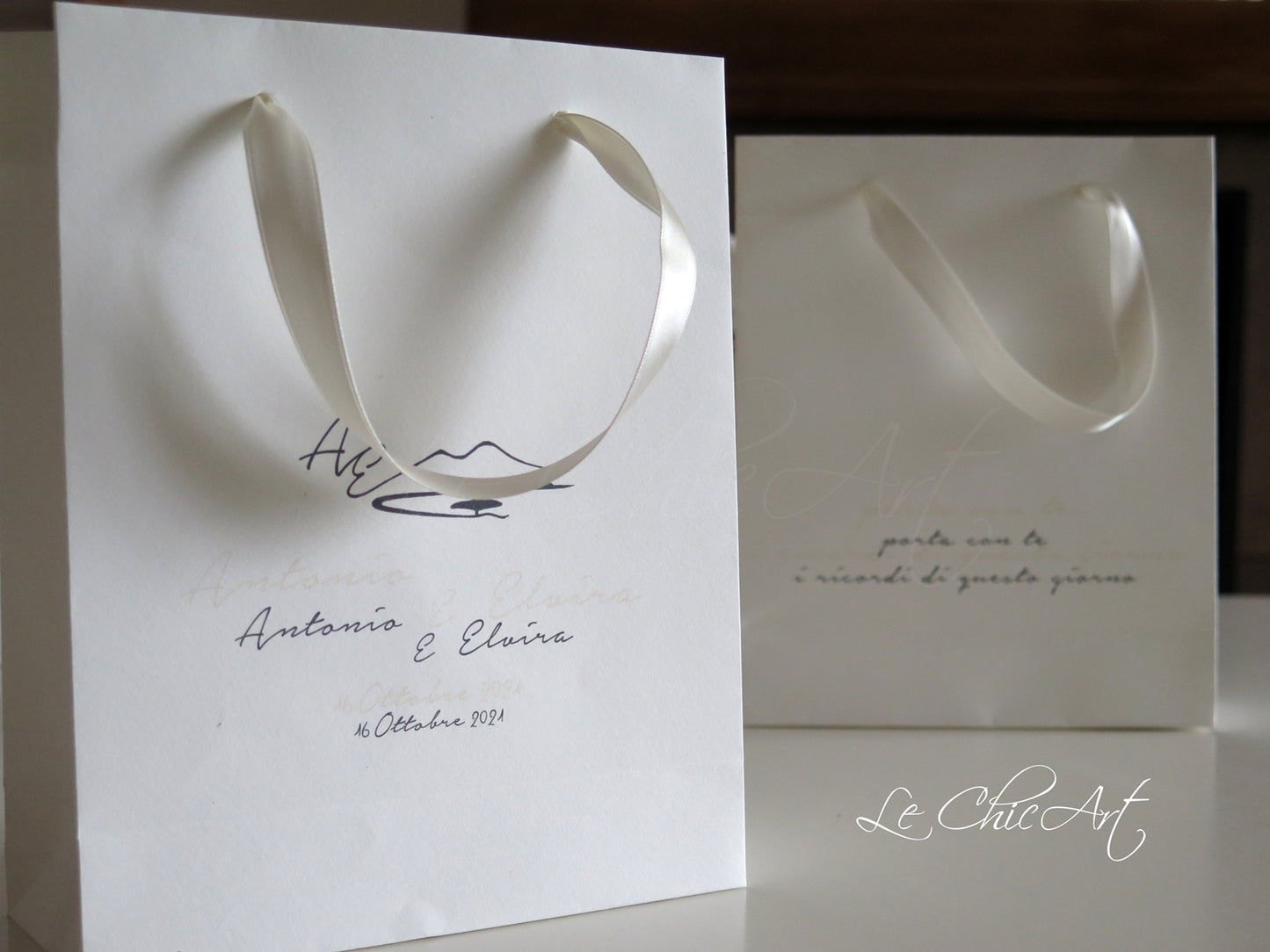 Bag con manici in doppio raso 22X18X7cm