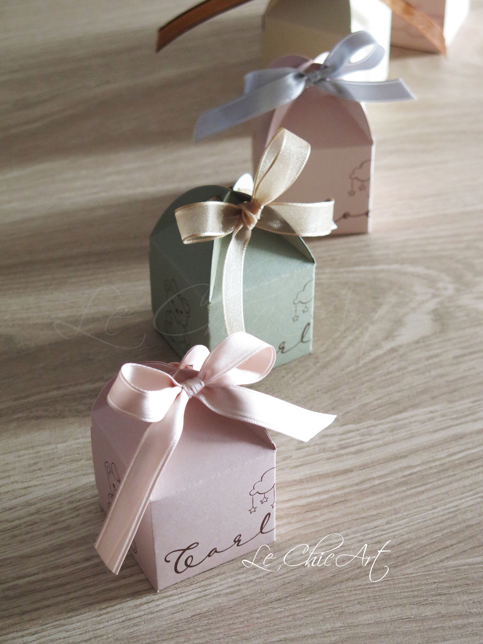 Set Completo Porta Confetti Lanterna Bimba Rosa Cipria Verde Salvia - Bomboniere Nascita Personalizzate Nome Bambina - Design Premium Femminile
