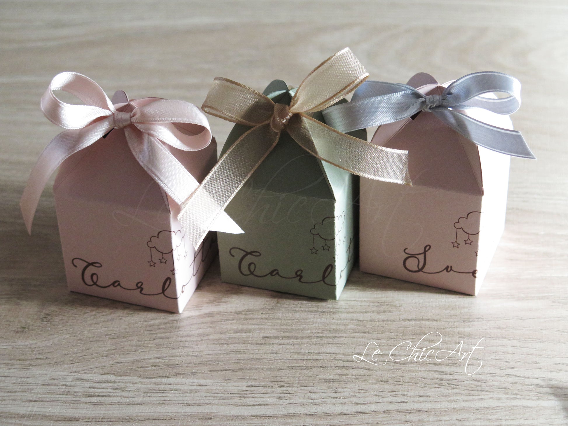 Porta Confetti Lanterna Nascita Bambina - Design Elegante Rosa Cipria Verde Salvia con Decorazioni Dolci - Bomboniere Personalizzate Premium Bimba

