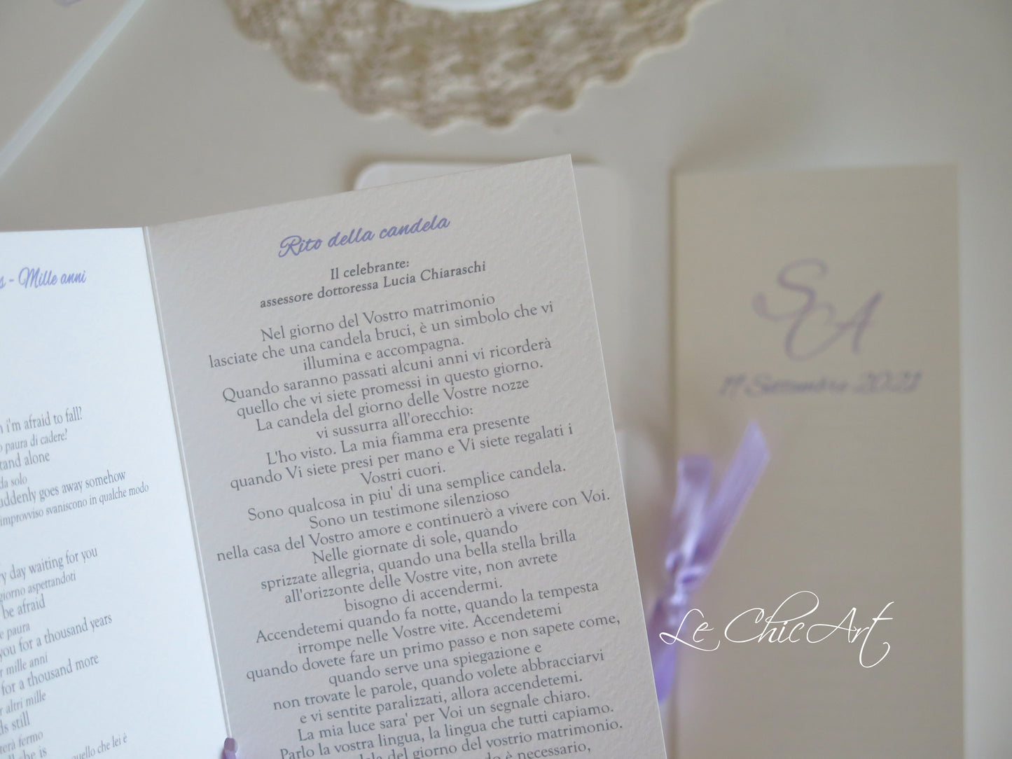 Cuscino portafedi e libretto rito civile lilla coordinato matrimonio personalizzato