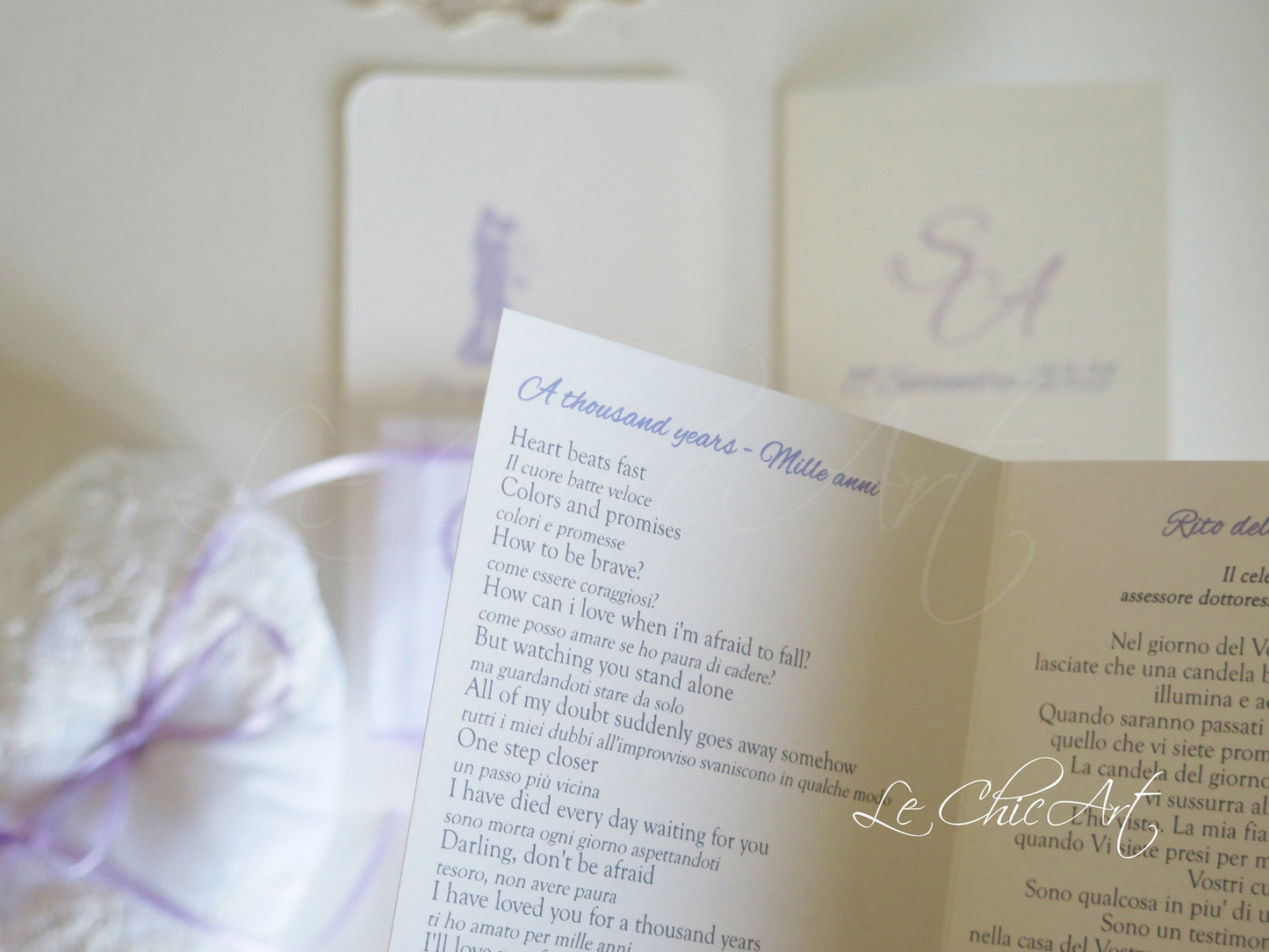 Libretto matrimonio civile colore lilla personalizzabile cartoncino 300gr