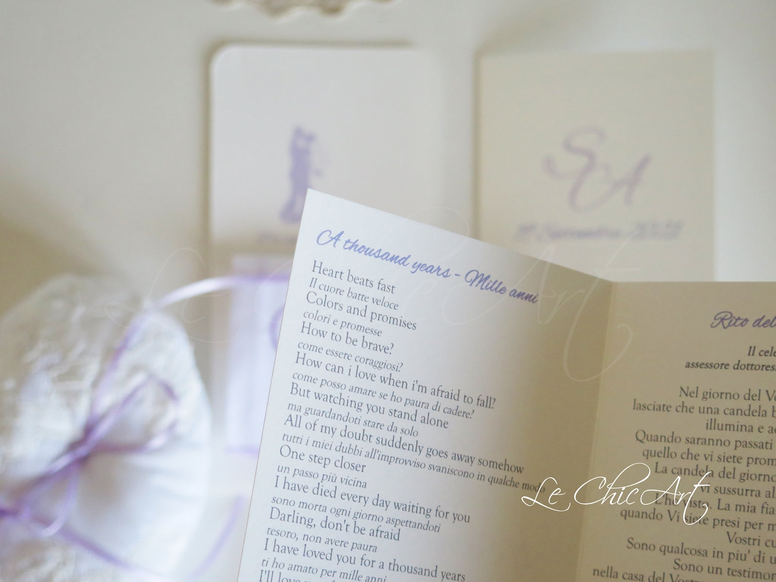 Libretto matrimonio civile colore lilla personalizzabile cartoncino 300gr