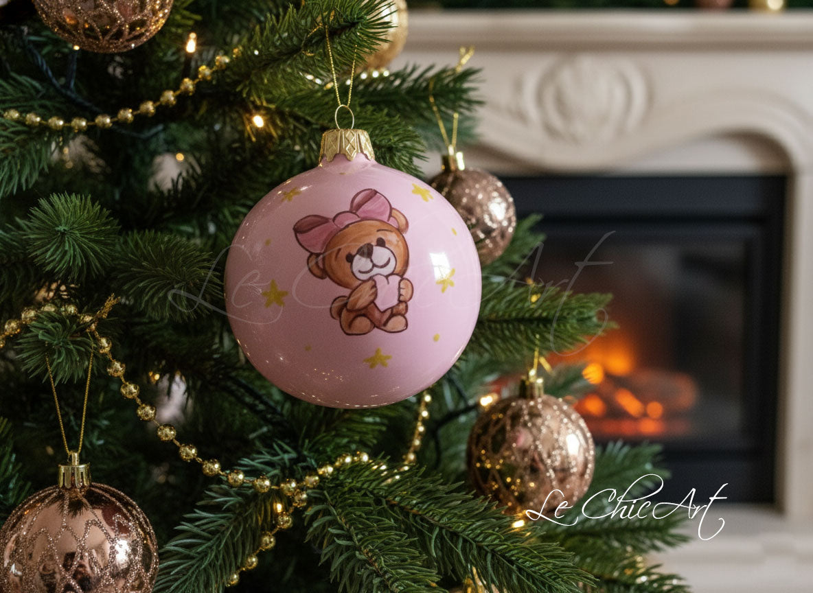 Set of 10 large 7x8cm balloon favors, hand-painted with a phrase and little flowers