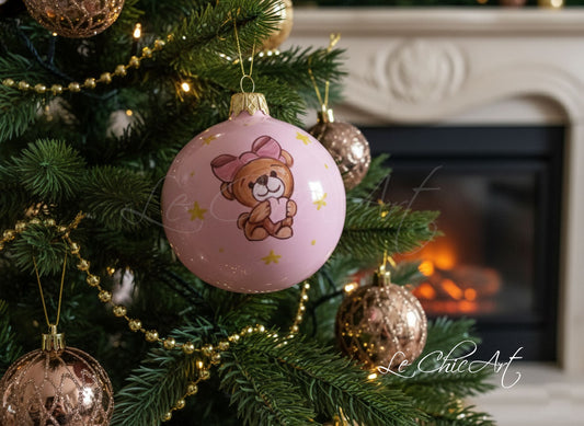 Set of 10 large 7x8cm balloon favors, hand-painted with a phrase and little flowers